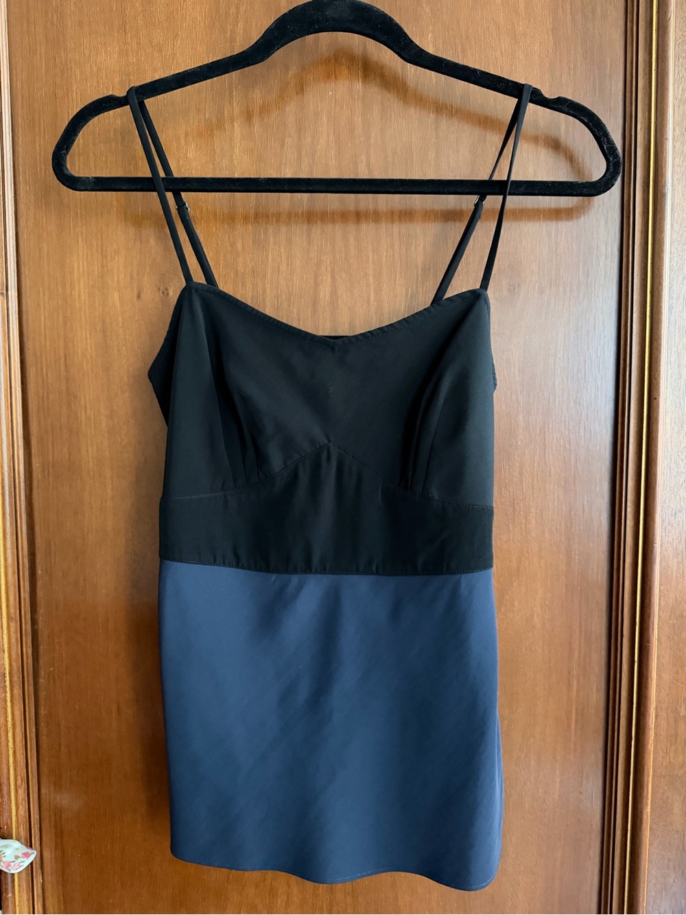 All Saints Navy Blue & Black Color-block Tank Top Blouse Size 2 EU 24